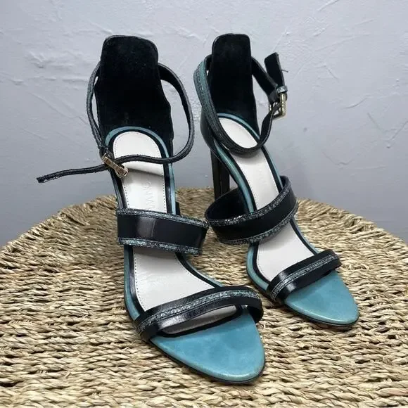 JASON WU Snakeskin Leather Strappy Heels Womens Size 36.5 Italy Party Elevated - Picture 2 of 9